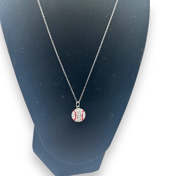 Macy's GIANI BERNINI Crystal Baseball 18" Pendant Necklace in Sterling Silver - Picture 4 of 12